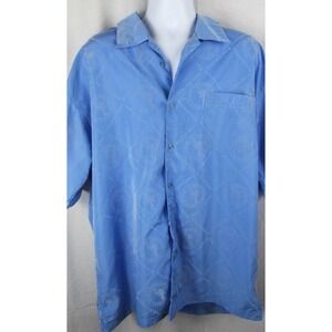 Men's Stardom Collection XL blue raised design Platinum Series button down shirt